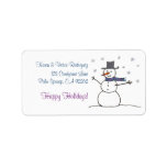 Snowman with Scarf, address labels<br><div class="desc">These snowman address labels are my original doodle,  which I scanned to create these adorable address labels. You can also customize the text to create other items such as gift tags or favour tags for your holiday celebrations. *********************************************************************  



 **********************************************************************</div>