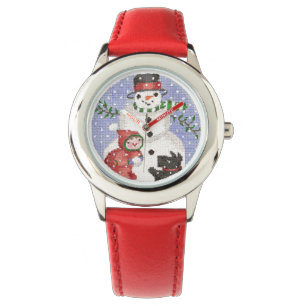 Snowman with Scottie Watch