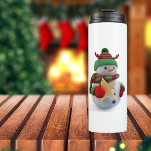 Snowman with Stars in hand  Thermal Tumbler
