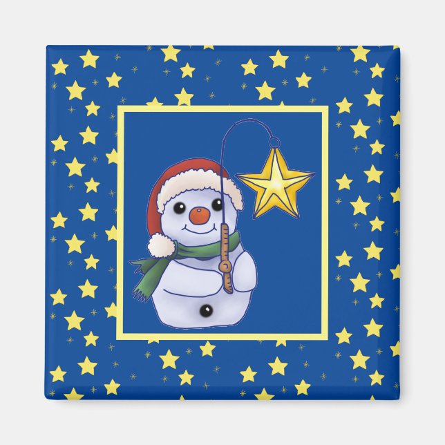 Snowman with stars magnet (Front)