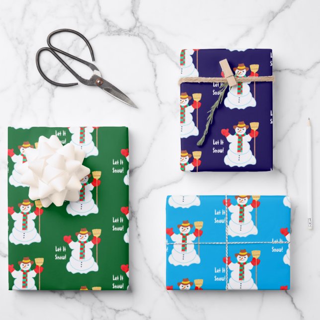 Snowman With Text Wrapping Paper Sheets (Front)