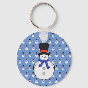 Snowman with top hat keychain
