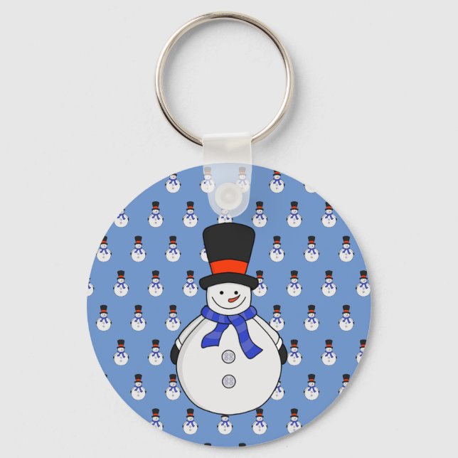 Snowman with top hat keychain (Front)