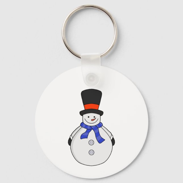 Snowman with top hat keychain (Front)