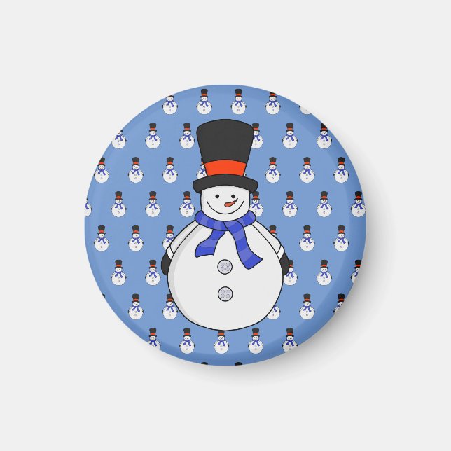 Snowman with top hat magnet (Front)