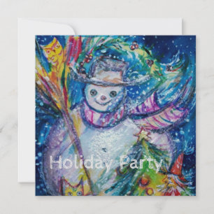 SNOWMAN WITH TOYS, Christmas Holiday Party Invitation