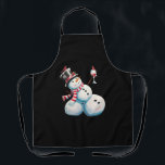 Snowman With Wine Christmas Funny Xmas Gift Apron<br><div class="desc">Snowman With Wine Christmas Funny Xmas Gift</div>