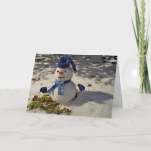 Snowman withBlue Hat and Scarf Holiday Card