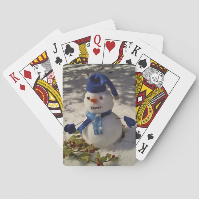 Snowman withBlue Hat and Scarf Playing Cards (Back)