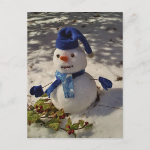 Snowman withBlue Hat and Scarf Postcard