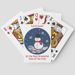 Snowman Wonderful Time Year PERSONALIZE Bridge Playing Cards