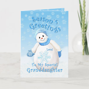 Snowman Wonderland for Granddaughter Christmas Holiday Card