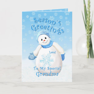Snowman Wonderland for Grandma Christmas Card