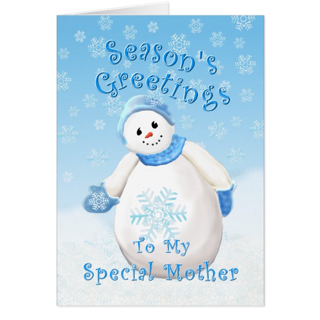 Snowman Wonderland for Mother Christmas Card (Front)