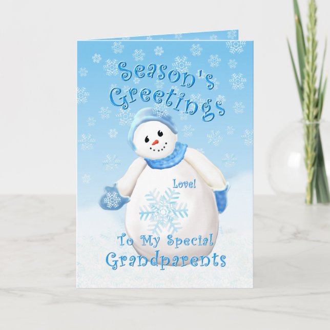 Snowman Wonderland pour les grands-parents Carte d (Devant)