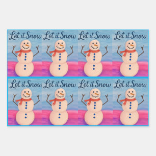 Snowman Wonderland  Wrapping Paper Sheet