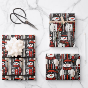 Snowman Wrapping Paper Sheet