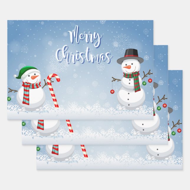  Snowman  Wrapping Paper Sheet (Set)