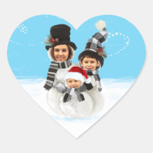 Snowman yourself personalized snowman heart sticker