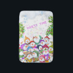 Snowmans Bath Mat Christmas Party<br><div class="desc">Happy Snowmans Merry Christmas Party Funny Drawing Cartoon Snowman and Text - Choose / Add Your Unique Text / Font / Colour - Make Your Special Gift - Resize and move or remove and add elements / image with customization tool ! - Drawing and Design by MIGNED. You can also...</div>