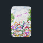 Snowmans Bath Mat Christmas Party<br><div class="desc">Happy Snowmans Merry Christmas Party Funny Drawing Cartoon Snowman and Text - Choose / Add Your Unique Text / Font / Colour - Make Your Special Gift - Resize and move or remove and add elements / image with customization tool ! - Drawing and Design by MIGNED. You can also...</div>