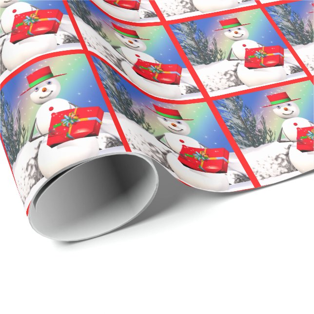 Snowman's Christmas Present Wrapping Paper (Roll Corner)