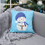 Snowman's Cocoa Delight Christmas Throw Pillow<br><div class="desc">Enhance your holiday decor with our delightful "Cocoa's Delight" Christmas Throw Pillow, a heartwarming addition to your festive ambiance. This throw pillow features a charming and playful design, capturing the enchantment of the Christmas season. On one side of the pillow, a snowman is savouring a cup of hot cocoa, surrounded...</div>