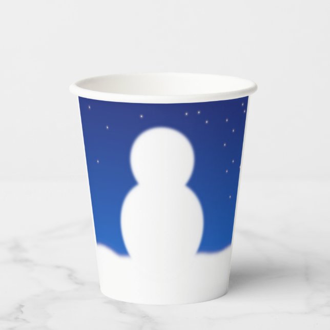Snowman's Draw your Face Christmas Paper Cups (Front)