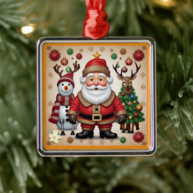 "Snowman's Joy" Metal Ornament (Tree)