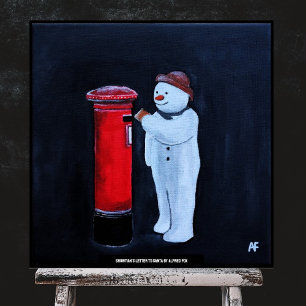 Snowman's Letter to Santa Painting by Alfred Fox Poster