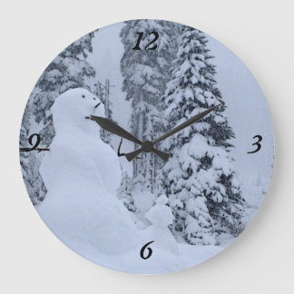 Snowman's Paradise Large Clock