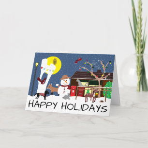 Snowman's Party Happy Holidays Carte de vacances