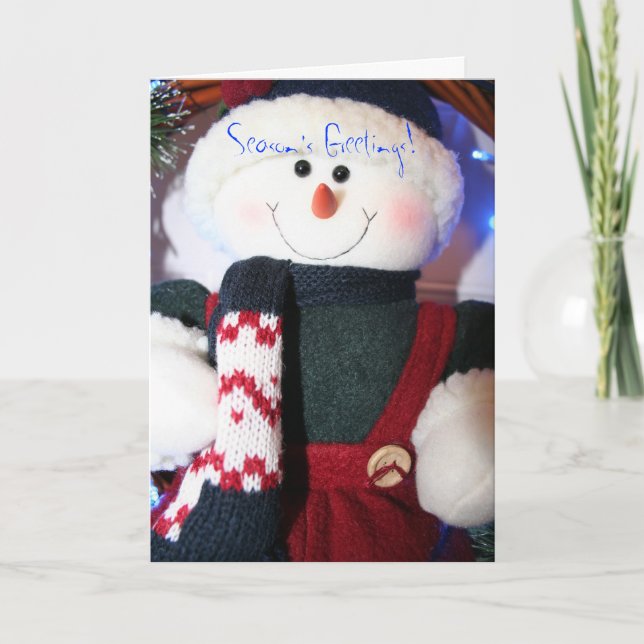 Snowman's Season Greetings Holiday Card (Front)