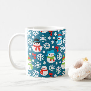 Snowmans & Snowflakes Seamless Pattern Coffee Mug