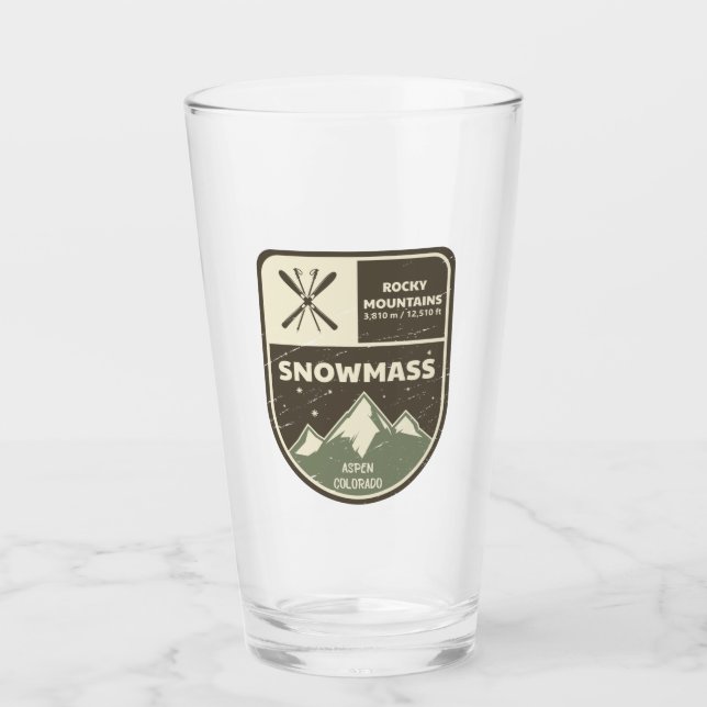 Snowmass Aspen Rocky Mountains Colorado Glass (Front)