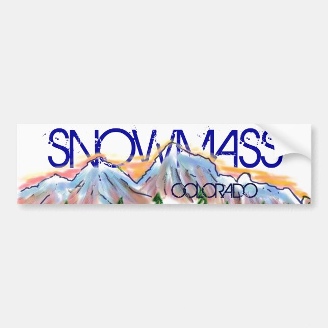 Snowmass Colorado artistic mountain sticker (Front)