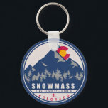 Snowmass Colorado Retro Sunset Ski Souvenirs Keychain<br><div class="desc">Snowmass Colorado Mountains. 
Great vintage design of your favourite peak or mountains in the United states .Ideal gift for your mom or dad who love nature,  Skiing in Colorado.</div>