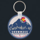 Snowmass Colorado Retro Sunset Ski Souvenirs Keychain<br><div class="desc">Snowmass Colorado Mountains. 
Great vintage design of your favourite peak or mountains in the United states .Ideal gift for your mom or dad who love nature,  Skiing in Colorado.</div>