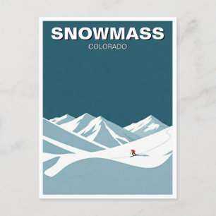 Snowmass Colorado Skier Skiing Postcard