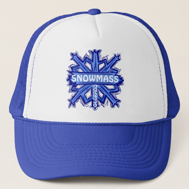 Snowmass Colorado snowflake art hat (Front)