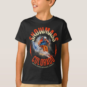Snowmass colorado vibrant snow skiing T-Shirt
