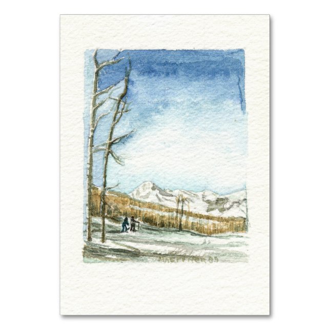 Snowmass, Colorado Watercolor Table Number (Front)