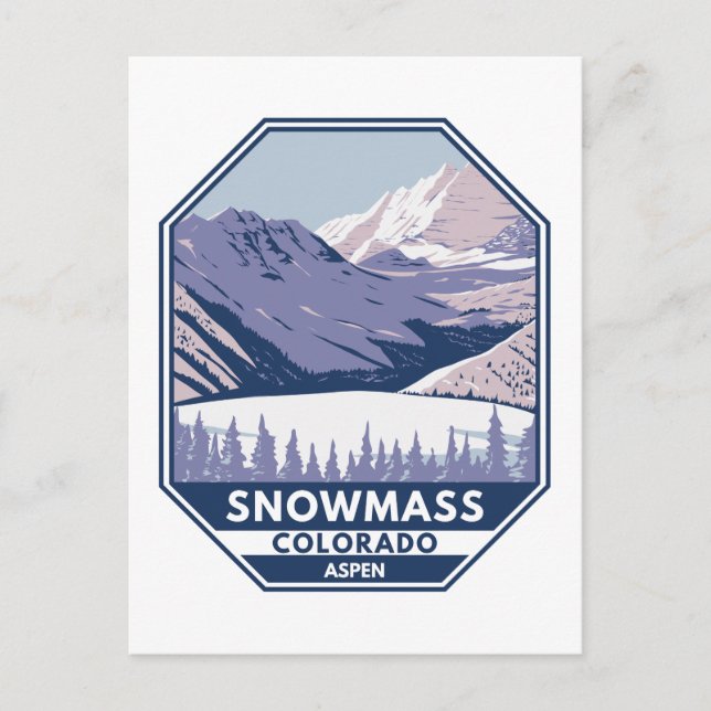 Snowmass Ski Area Winter Aspen Colorado Postcard (Front)