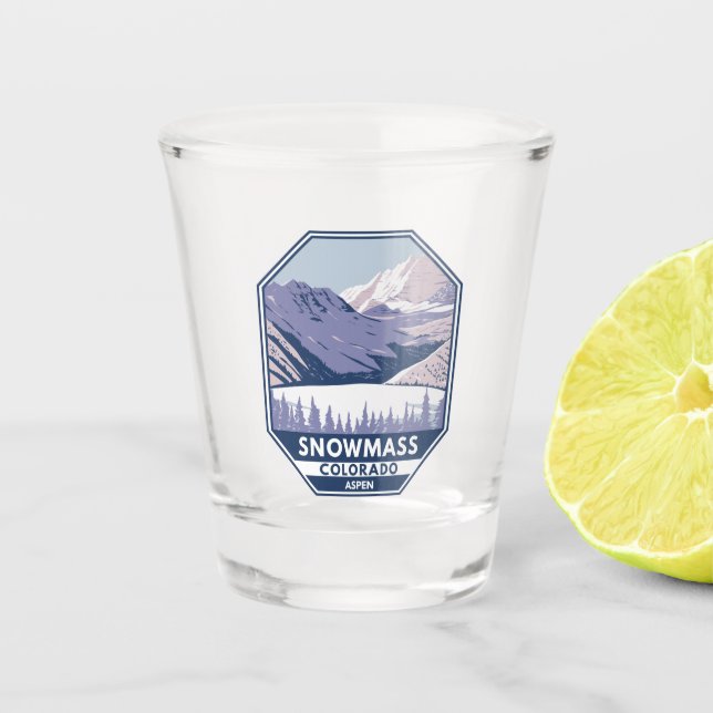 Snowmass Ski Area Winter Aspen Colorado  Shot Glass (Front)