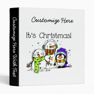 Snowmen and Penguins It's Christmas Binder