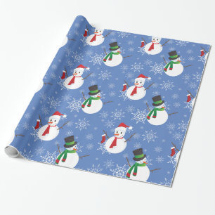 Snowmen and Snowflakes Wrapping Paper