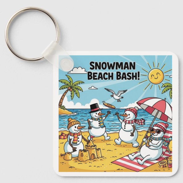 Snowmen Beach Bash Keychain (Front)