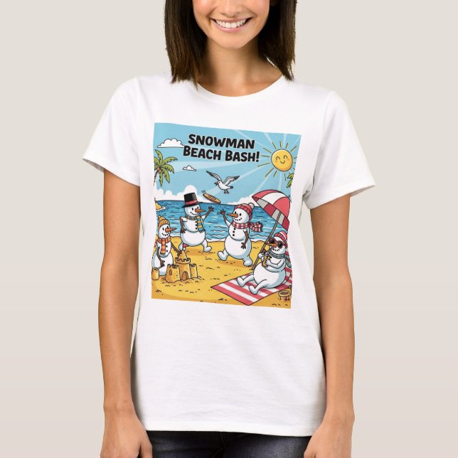 Snowmen Beach Bash T-Shirt (Front)