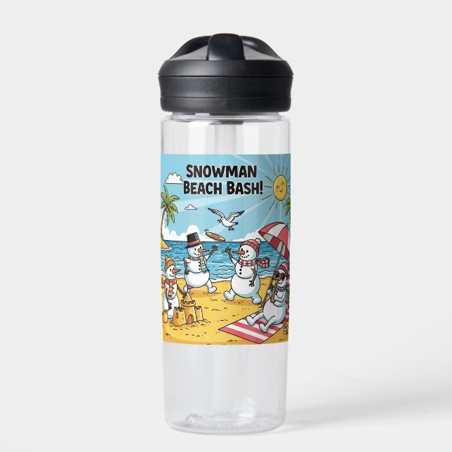 Snowmen Beach Bash Water Bottle (Front)