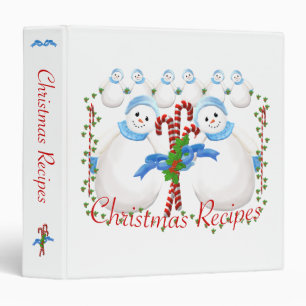 Snowmen Candy Canes Holiday Recipe Binder